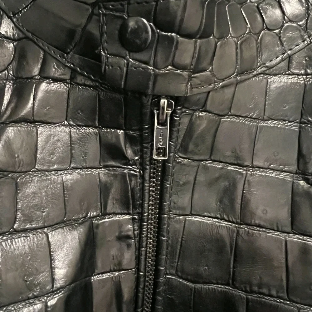 Men's Black 100% Alligator Jacket size MEDIUM - Picture 10 of 15